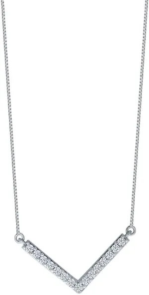 Lab Grown Diamond Necklaces For Women | 1/4-1/3 CT. TW. 925 Sterling Silver Women's Shaped Diamond Pendant Necklace | Sparkling GH VS/SI Diamond Jewelry for Women