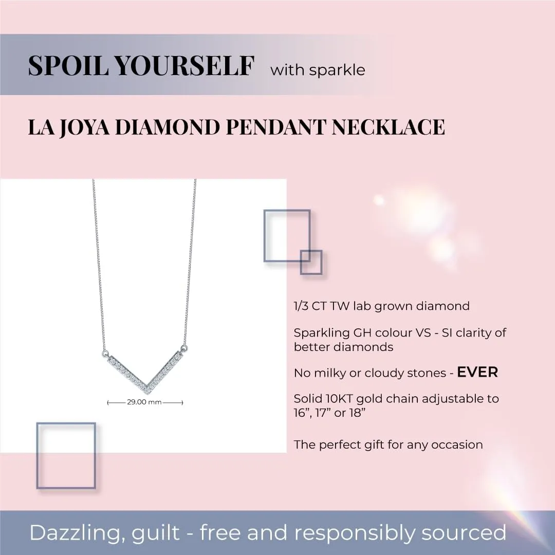 Lab Grown Diamond Necklaces For Women | 1/4-1/3 CT. TW. 925 Sterling Silver Women's Shaped Diamond Pendant Necklace | Sparkling GH VS/SI Diamond Jewelry for Women