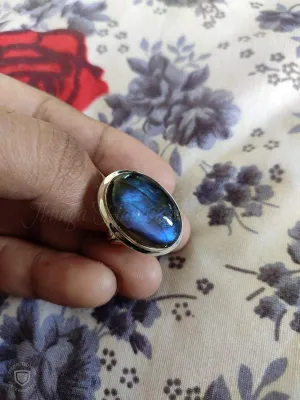 Labradorite Silver Ring, Sterling Silver Ring, Natural Ring, Birthstone Ring, Gift For her, Blue Fire Ring, Gothic Ring, Bridal Ring, Boho Ring, Blue Flash Ring, Wedding Engagement Ring, Midi Ring