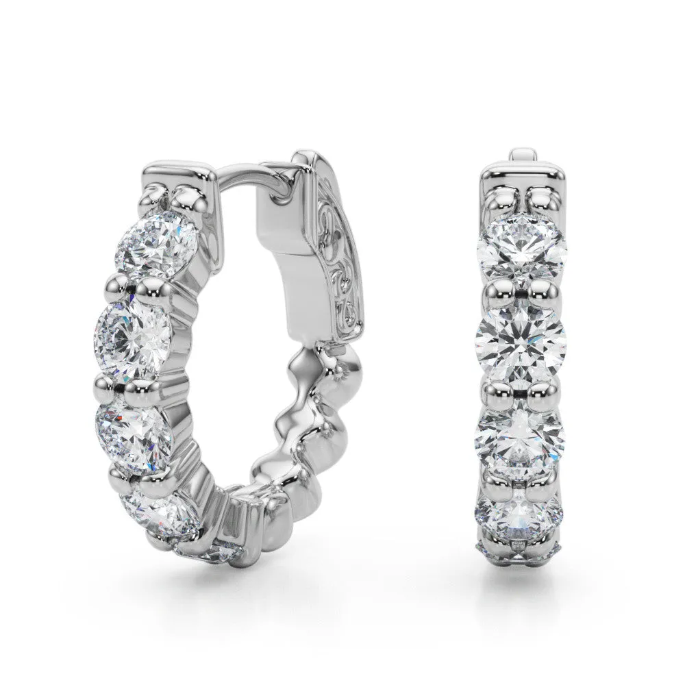Ladies Hoop Earring 41115 Natural Diamond
