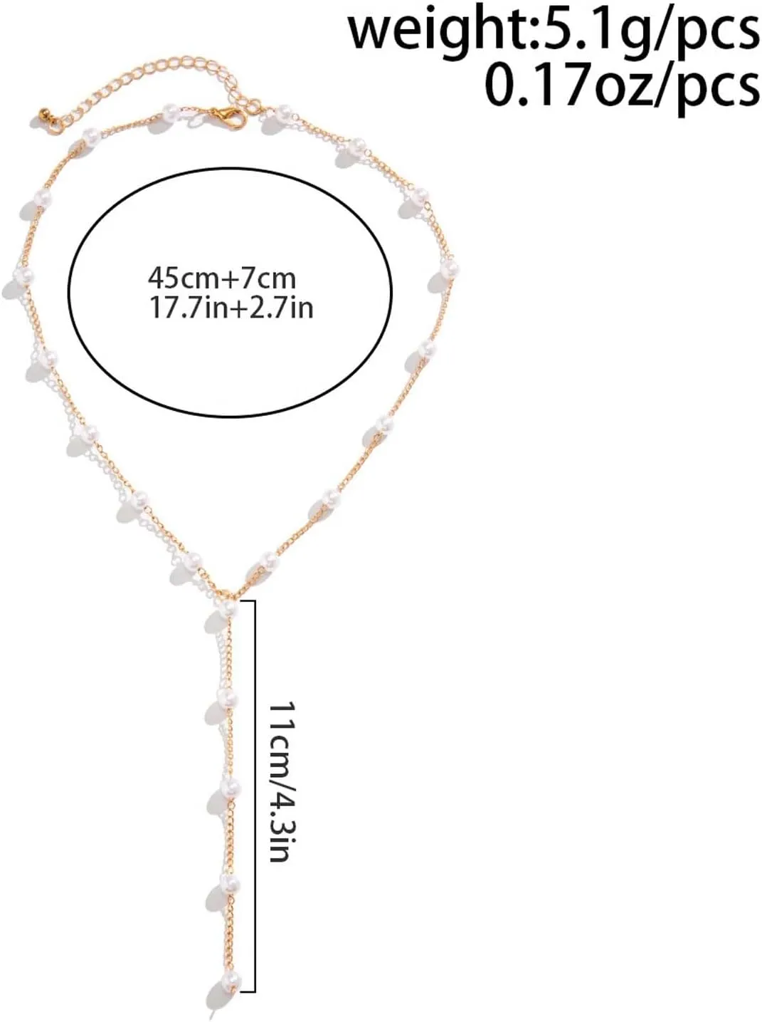 Lariat Necklace Gold Beaded Necklace Long Necklaces for Women Pearl Ball Necklace Y-Shaped Pendant Necklace Trendy Gold Jewelry for Women