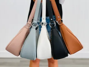 Larissa Silver Studded Crescent Bag (5 colors)