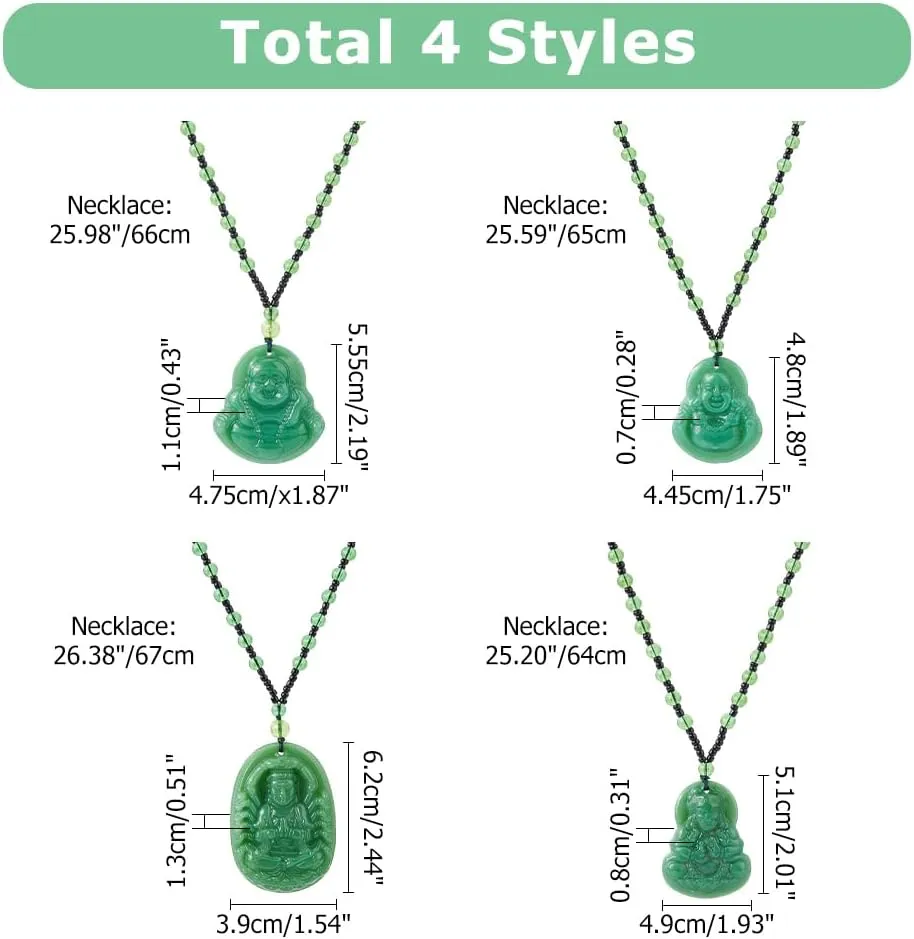 Laughing Buddha Pendant Necklaces Guan Yin Necklace Talisman Amulet Protection Necklace Feng Shui Bead Chain Glass Necklace Booda Necklace Lucky Necklace for Men Women
