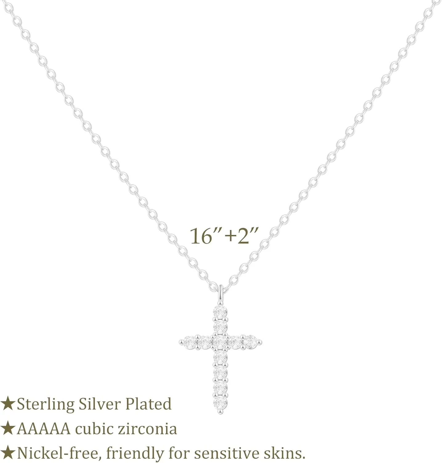 Layered Cross Necklace for Women,14K Gold Plated/Sterling Silver Plated Choker Necklaces for Women Stack Simple Cross Pendant Necklaces Jewelry for Women Trendy