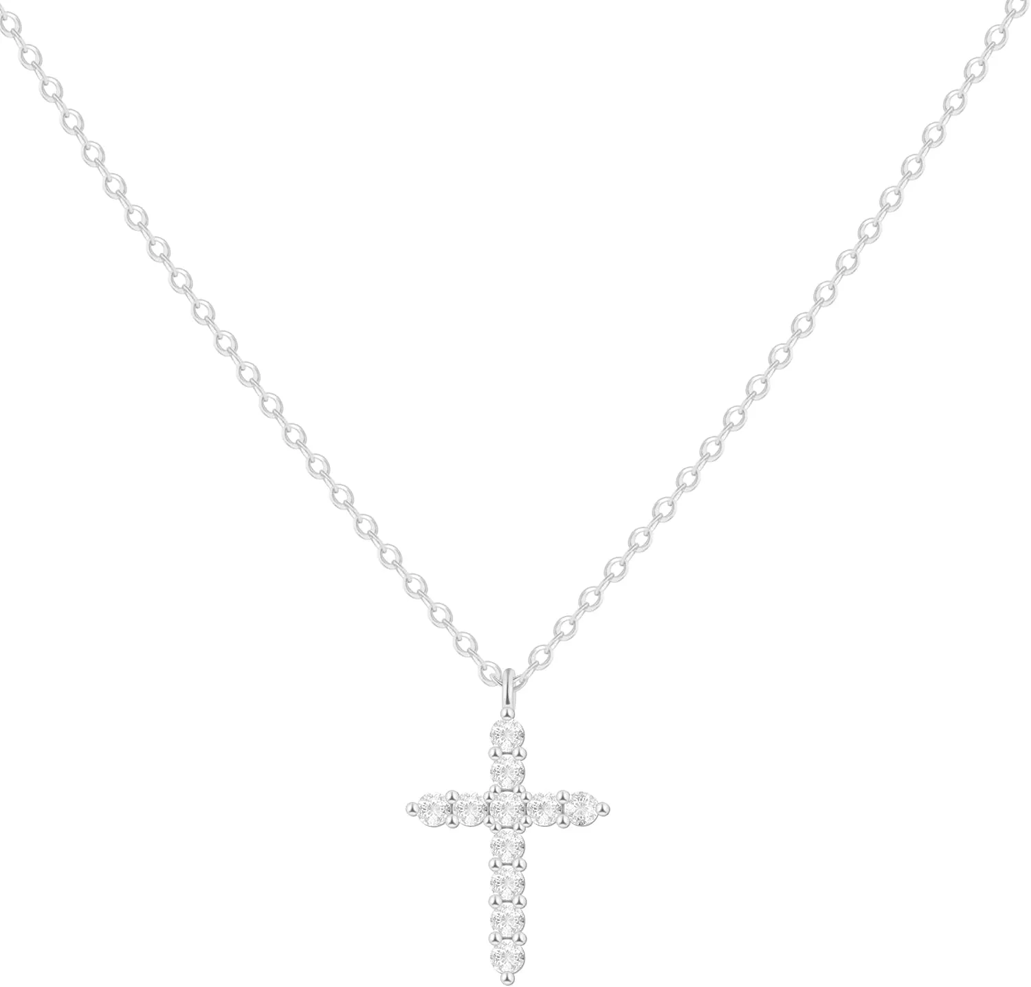 Layered Cross Necklace for Women,14K Gold Plated/Sterling Silver Plated Choker Necklaces for Women Stack Simple Cross Pendant Necklaces Jewelry for Women Trendy