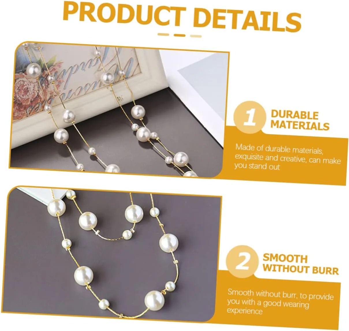 LIFKOME Pearl Double Necklace Pearl Necklace Necklaces Pearls Necklace Double Layer Neck Chains Vintage Jewelry