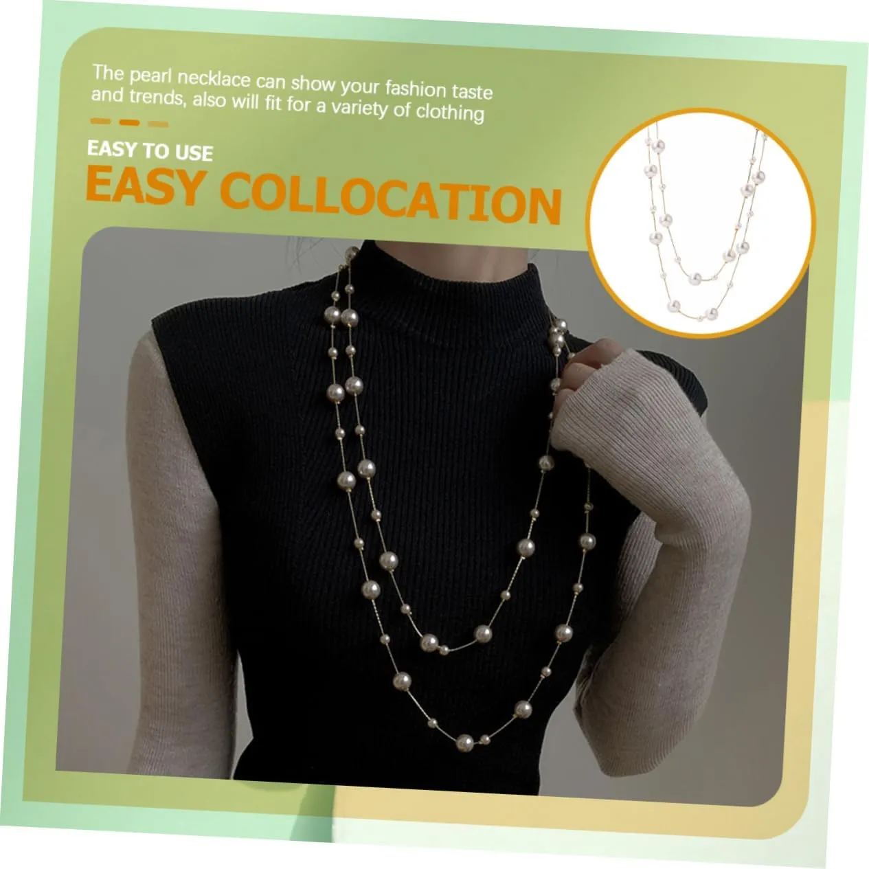 LIFKOME Pearl Double Necklace Pearl Necklace Necklaces Pearls Necklace Double Layer Neck Chains Vintage Jewelry