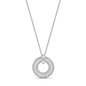 Lighthouse® Double Diamond Pendant Necklace | White Gold