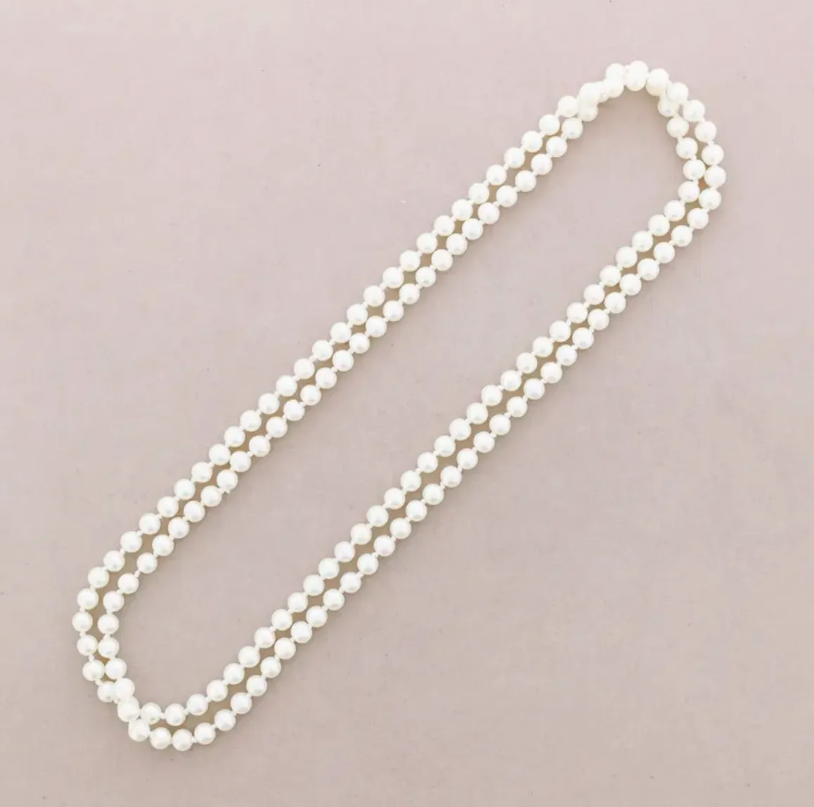 Long Ball Necklace with Pearl Finish Flowers Metal Enamel