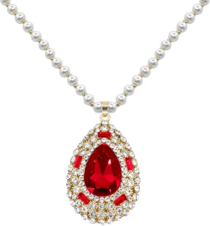 Long Crystal Flower Pearl Pendant Necklace for Women Rhinestone Sunflower Tulip Necklaces Pearl Beaded Necklaces Gold Silver Sweater Statement Necklace Fashion Jewelry for Women