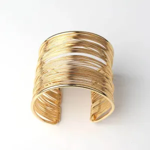 Long Open Wire Bracelet Gold Color