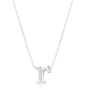 LOVCIA Sparkling Pave Cubic Zirconia R Letter Initial Necklace
