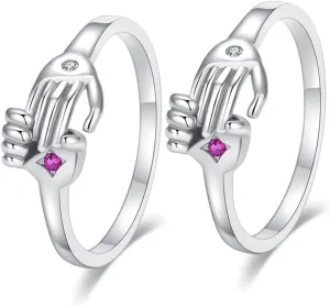 Lover's Ring Set Couples Engagement Ring Adjustable Opening Ring Fashionable Jewelry for Couples