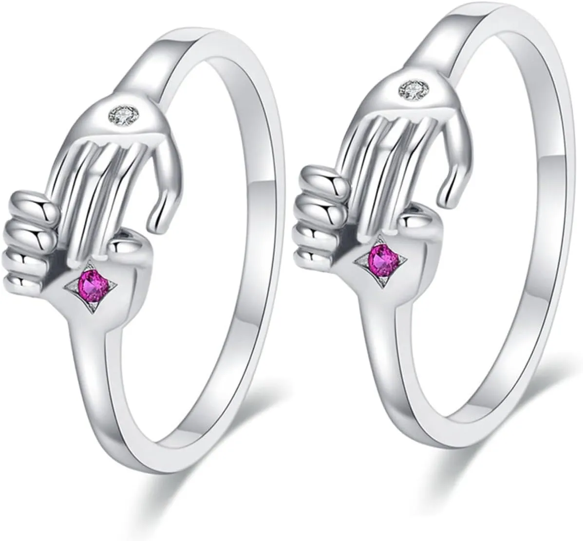 Lover's Ring Set Couples Engagement Ring Adjustable Opening Ring Fashionable Jewelry for Couples