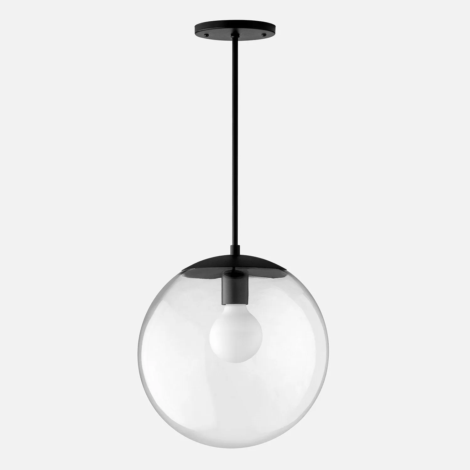 Luna Rod Pendant with 12" Clear Shade