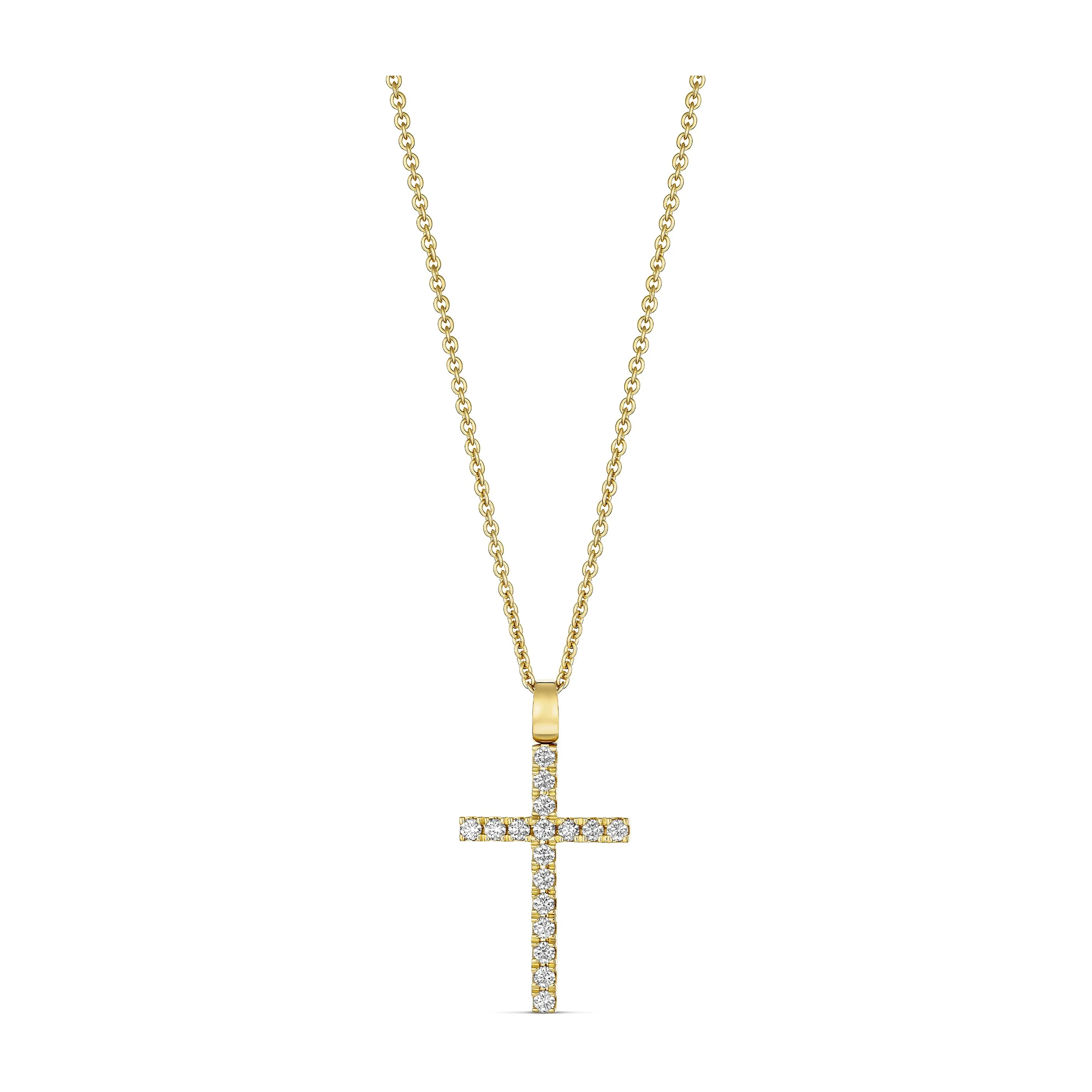 Lux Diamond Cross Necklace | 18K Yellow Gold