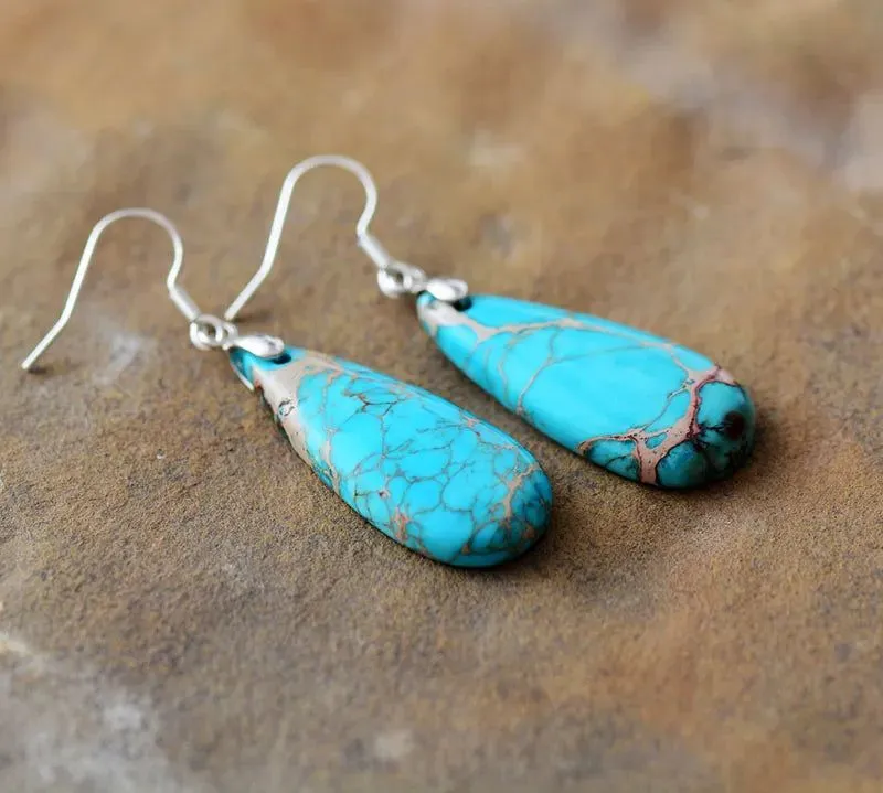 Luxury Teardrop Natural Stones Earrings
