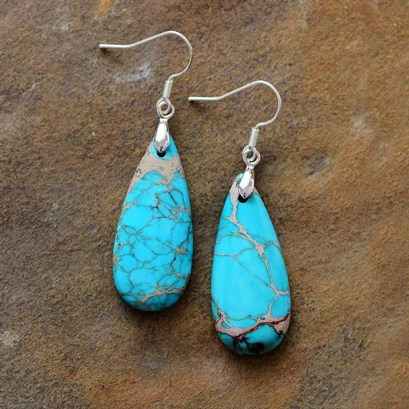 Luxury Teardrop Natural Stones Earrings