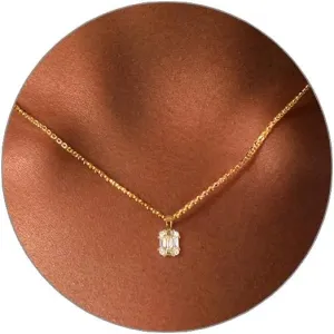 Luxval Diamond Pendant Gold Necklace for Women??Dainty 18k Gold Plated Choker Necklaces Simple Gold Jewelry Gifts for Women Girls