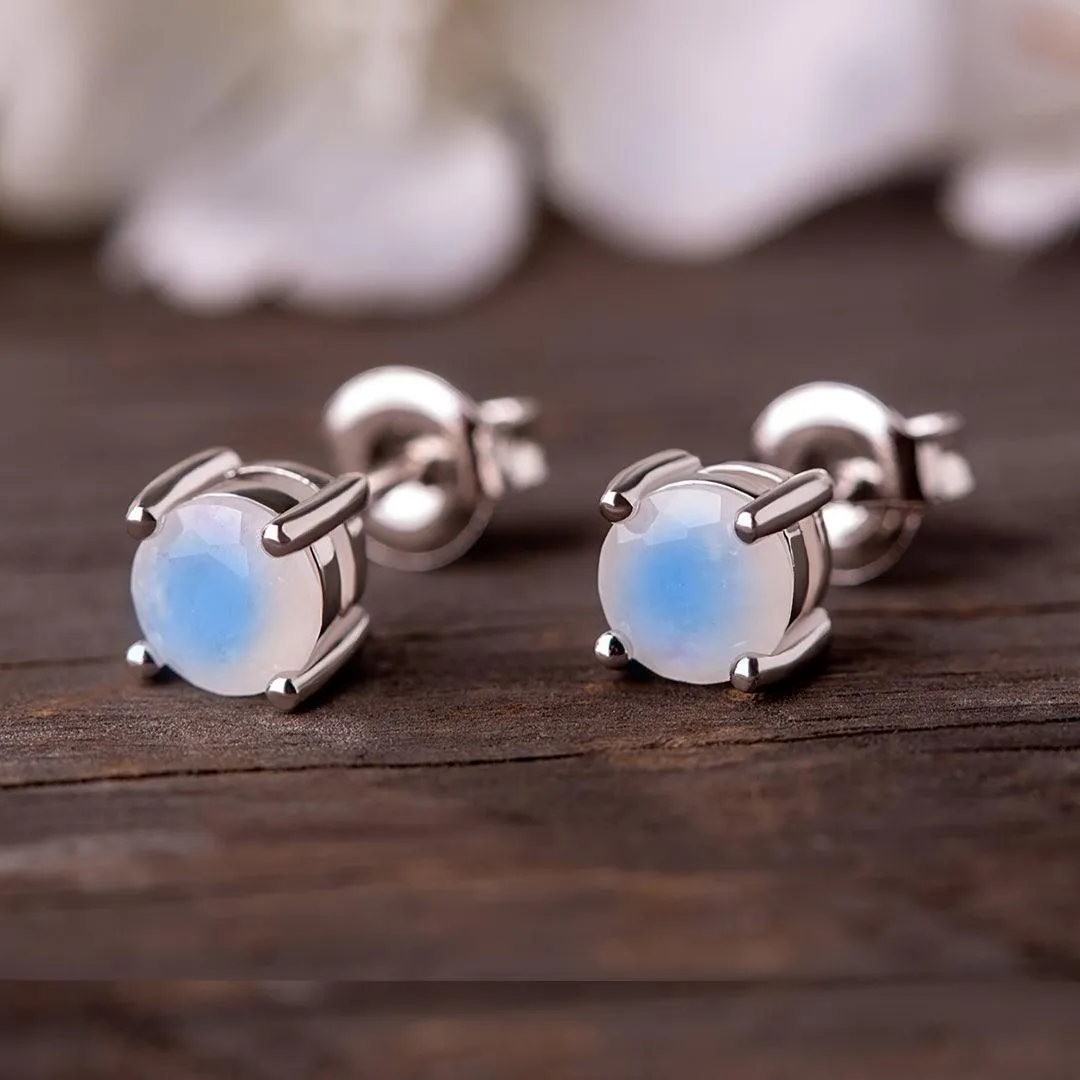 Lynx' Moonstone Stud Earrings