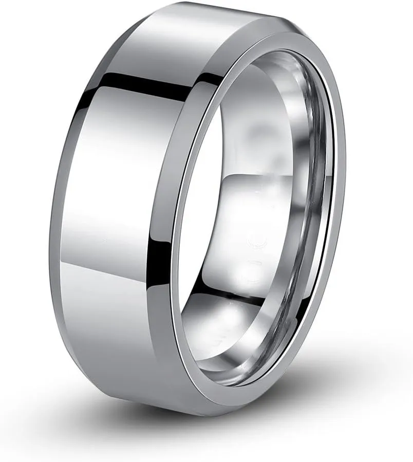MABELLA His Hers 3 pcs Men's Stainless Steel Band & Women Infinity 925 Sterling Silver Wedding Engagement Ring Set