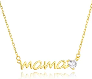 Mama Necklaces for Women Dainty Sterling Silver Mom Necklace Birthstone Necklace Trendy Gold Pendant Cubic Zirconia Necklaces Jewelry