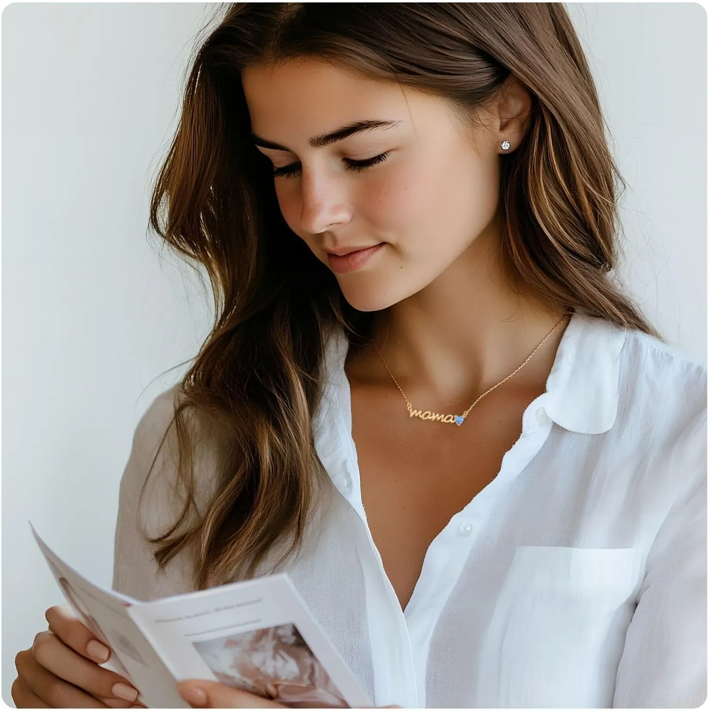 Mama Necklaces for Women Dainty Sterling Silver Mom Necklace Birthstone Necklace Trendy Gold Pendant Cubic Zirconia Necklaces Jewelry
