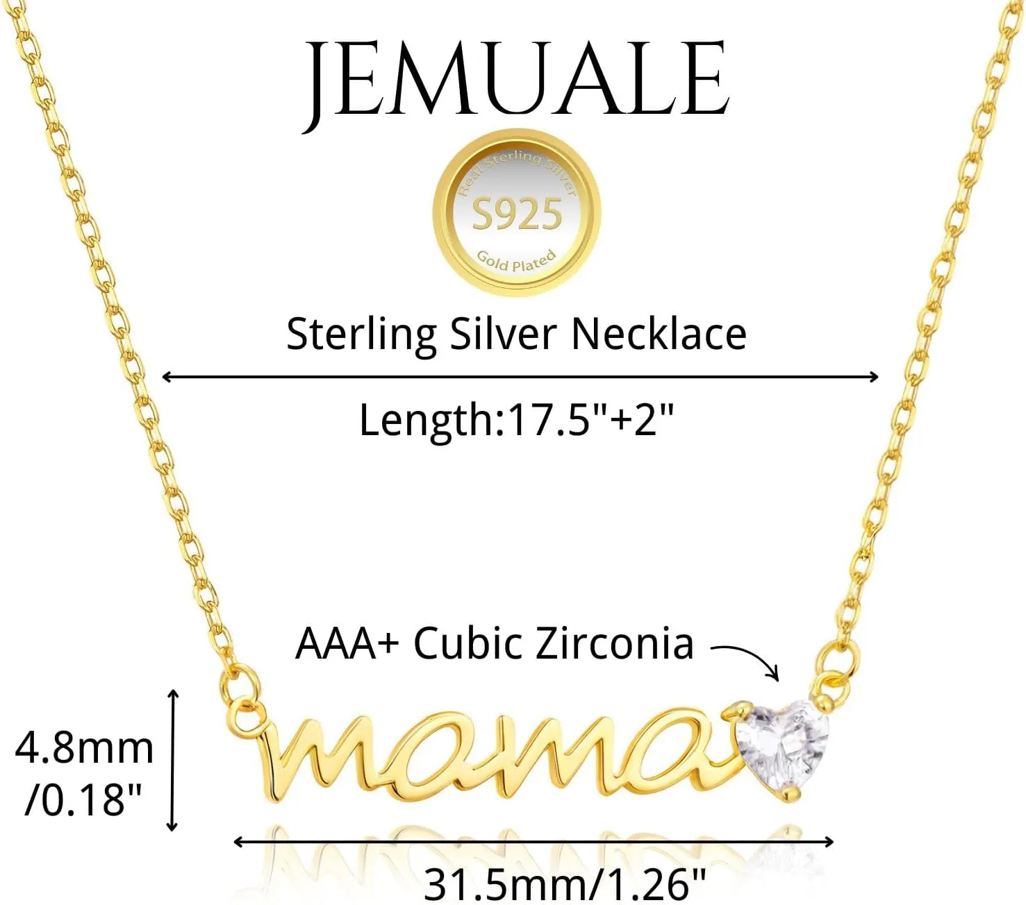 Mama Necklaces for Women Dainty Sterling Silver Mom Necklace Birthstone Necklace Trendy Gold Pendant Cubic Zirconia Necklaces Jewelry