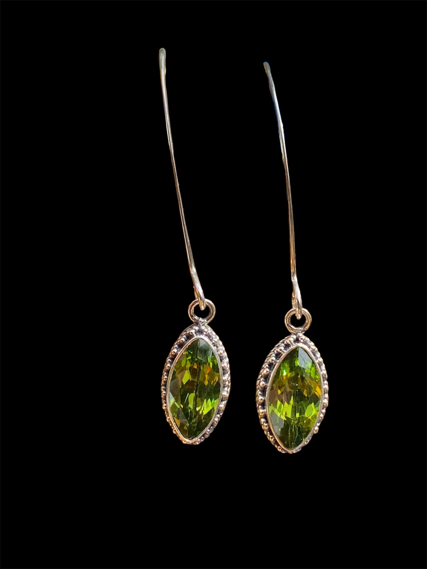 Marquis Cut Gemstone Sterling Silver Earring Varieties