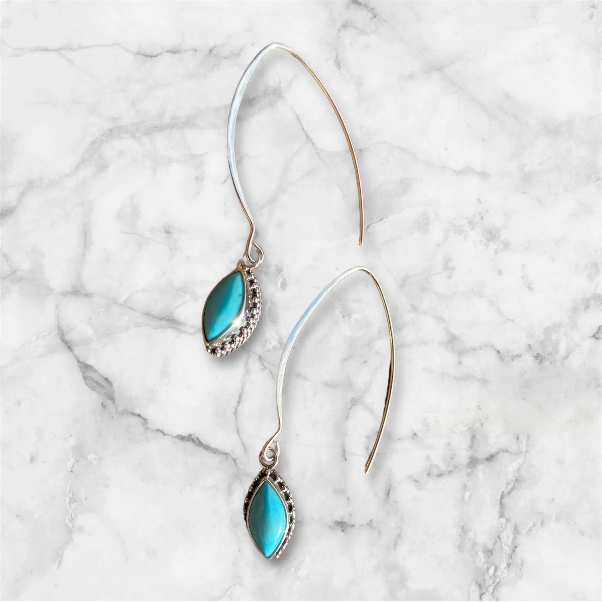 Marquis Cut Gemstone Sterling Silver Earring Varieties