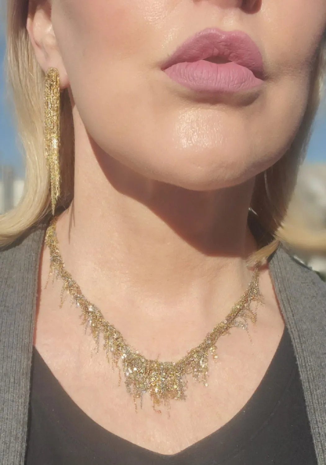 Martin Bernstein 18K Yellow & White Gold Fringe Necklace