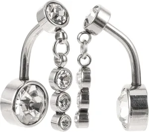 Maternity Belly Button Ring 2pcs Gold Plated Navel Ring Rhinestones Women's Piercing Jewelry Set