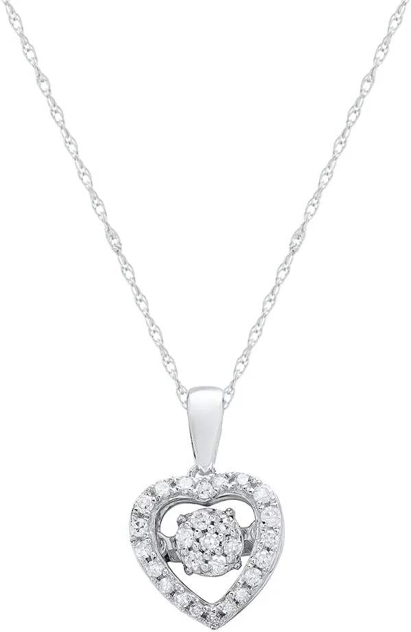 MAX   STONE Dancing Diamond Necklace for Women | Sterling Silver Pendant With 18 Inch Chain | Real Diamond Jewelry