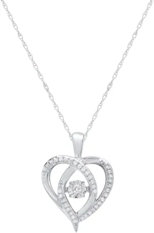 MAX   STONE Dancing Diamond Necklace for Women | Sterling Silver Pendant With 18 Inch Chain | Real Diamond Jewelry