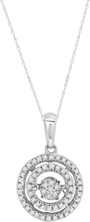 MAX   STONE Dancing Diamond Necklace for Women | Sterling Silver Pendant With 18 Inch Chain | Real Diamond Jewelry