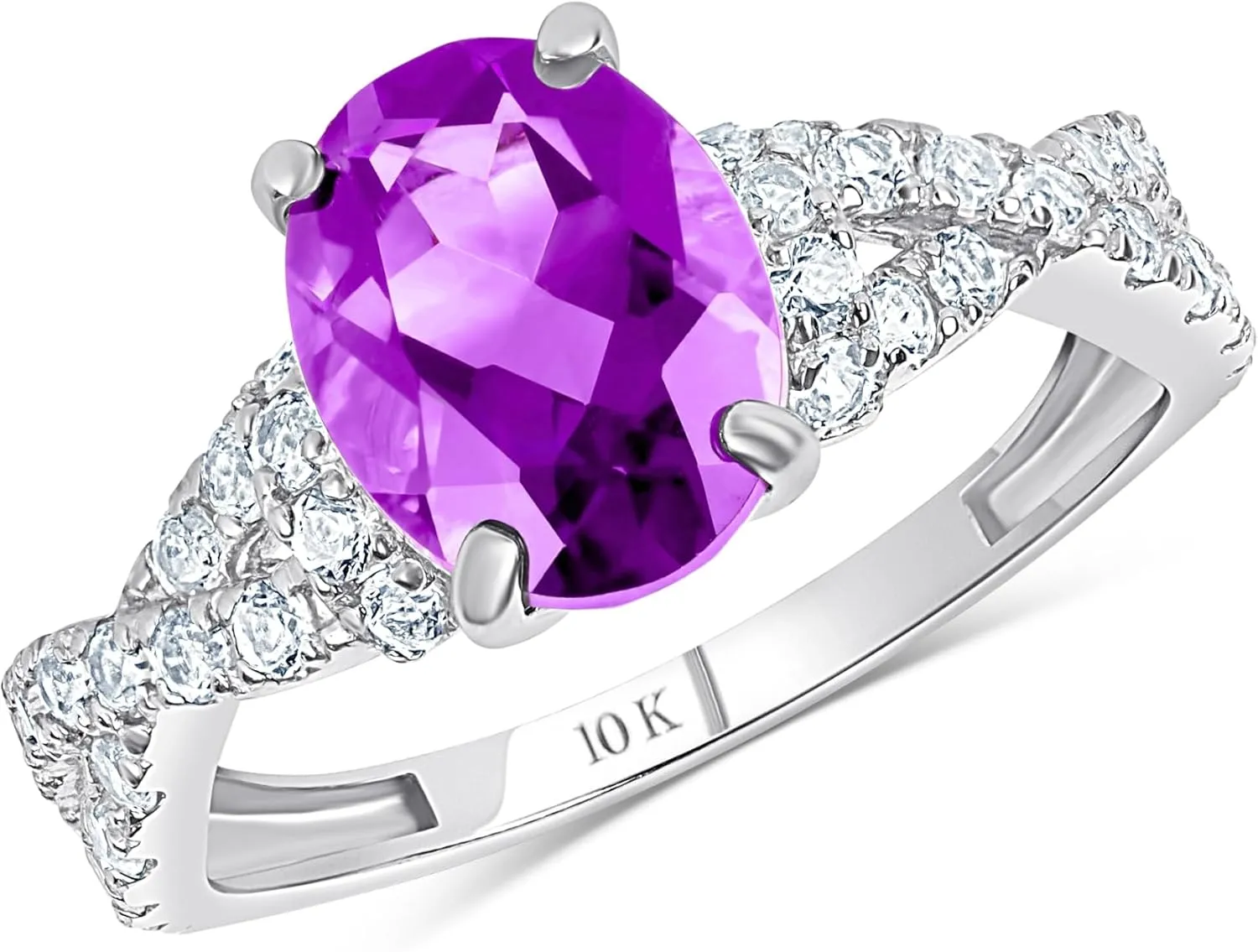 MAX   STONE Solid 10K Gold Gemstone Rings for Women| Birthstone Rings in Size 6 to 8 | Anti Tarnishing Real 10kt Gold Statement Cocktail Ring with Gift Box