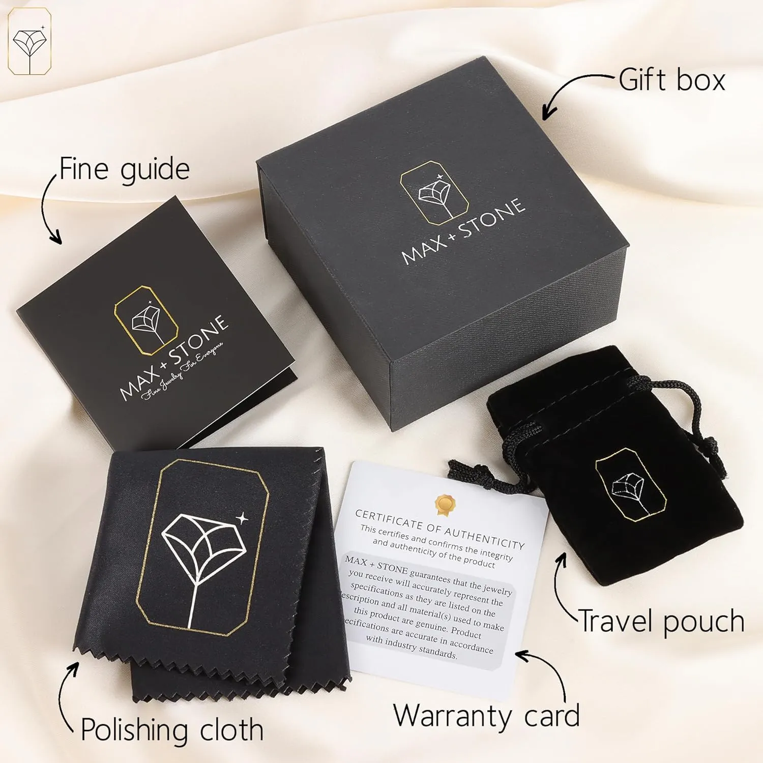 MAX   STONE Solid 10K Gold Gemstone Rings for Women | Emerald Cut Birthstone Rings with Twisted Band in Size 6 to 8 | Anti Tarnishing Statement Cocktail Ring with Gift Box