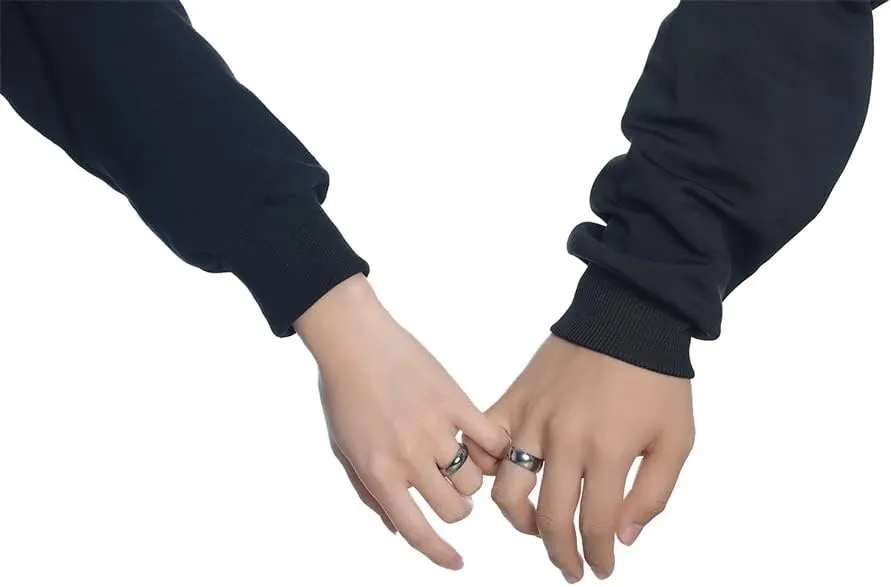 MEALGUET Personalized Couple Rings,Custom Engrave Tungsten/Stainless Steel His and Her Matching Promise Wedding Ring Set for Men Women,Custom Spinner Rings,Gifts for Valentine's Day