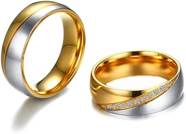 MEALGUET Personalized Couple Rings,Custom Engrave Tungsten/Stainless Steel His and Her Matching Promise Wedding Ring Set for Men Women,Custom Spinner Rings,Gifts for Valentine's Day