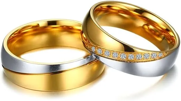 MEALGUET Personalized Couple Rings,Custom Engrave Tungsten/Stainless Steel His and Her Matching Promise Wedding Ring Set for Men Women,Custom Spinner Rings,Gifts for Valentine's Day