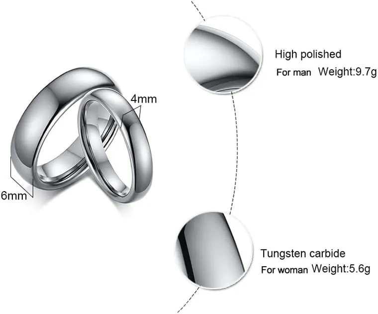 MEALGUET Personalized Couple Rings,Custom Engrave Tungsten/Stainless Steel His and Her Matching Promise Wedding Ring Set for Men Women,Custom Spinner Rings,Gifts for Valentine's Day