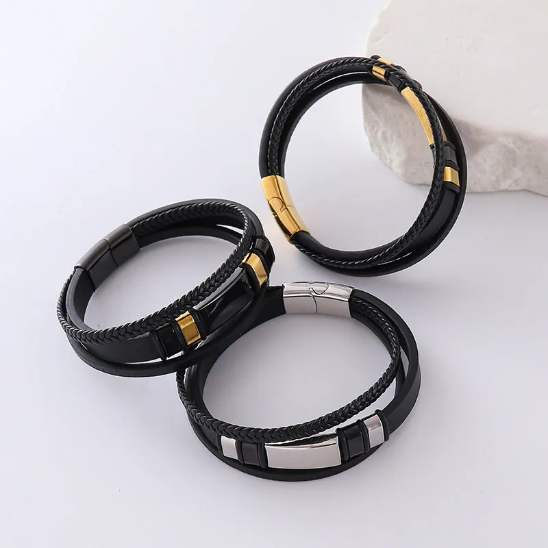 Men Minimalist Chain Geometric Stainless Steel Electroplating Bracelets