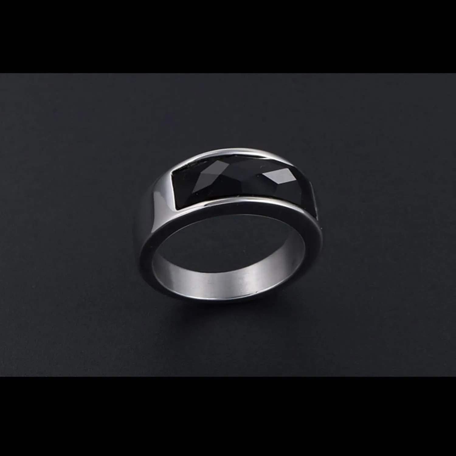 Mens Couple Rings, Titanium Wedding Band 2PCS Stainless Steel Silver Ring with Black and Red Zirconia Size Women 5 Men 7 for Fathers Day Jewelry