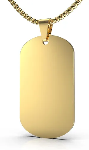 Mens Stainless Steel Dog Tag Pendant Necklace,Simple Blank Pendant Necklaces Jewelry Gifts for Men Women, 24" Box Chain