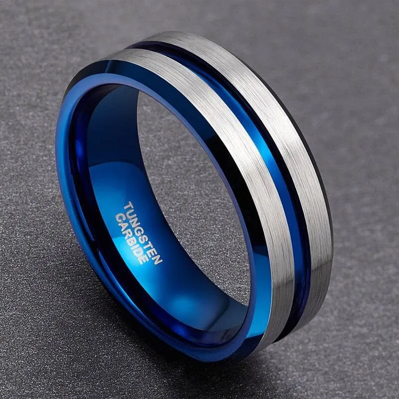 Men's Tungsten Carbide Groove Wedding Band