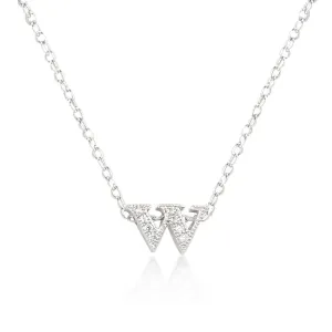 Micro-Pave Initial W Pendant