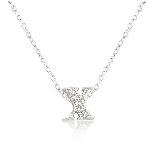 Micro-Pave Initial X Pendant