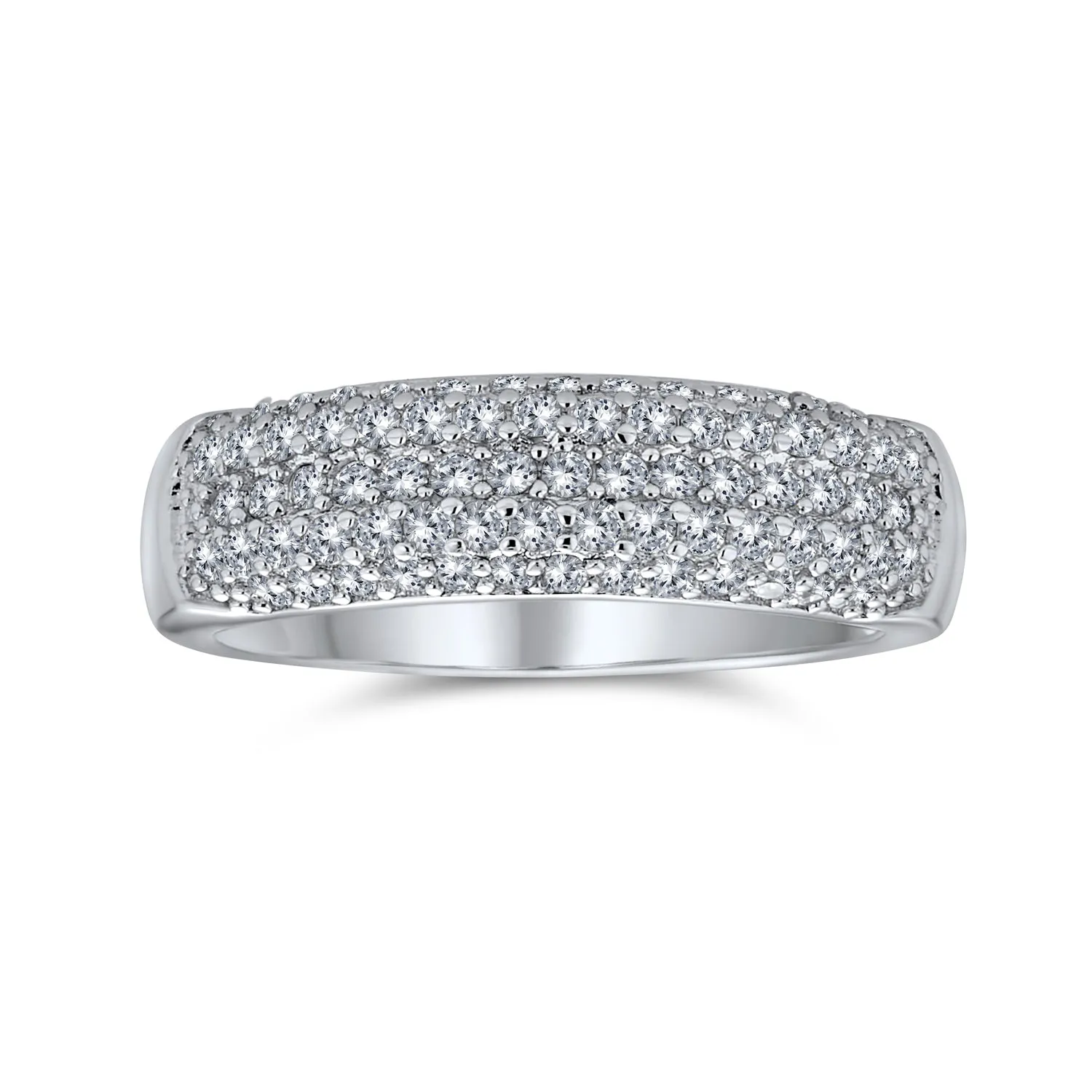 Micro Pave Pink Cubic Zirconia Cocktail Statement Ring Rose Gold Sterling Silver