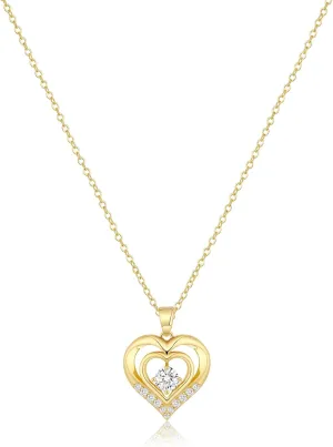 MIDEEO Diamond Necklaces for Women,Dainty 14k Gold Plated/Sterling Silver Choker Love Heart Gold Necklace Simple CZ Jewelry Silver Necklaces for Women Trendy Gifts