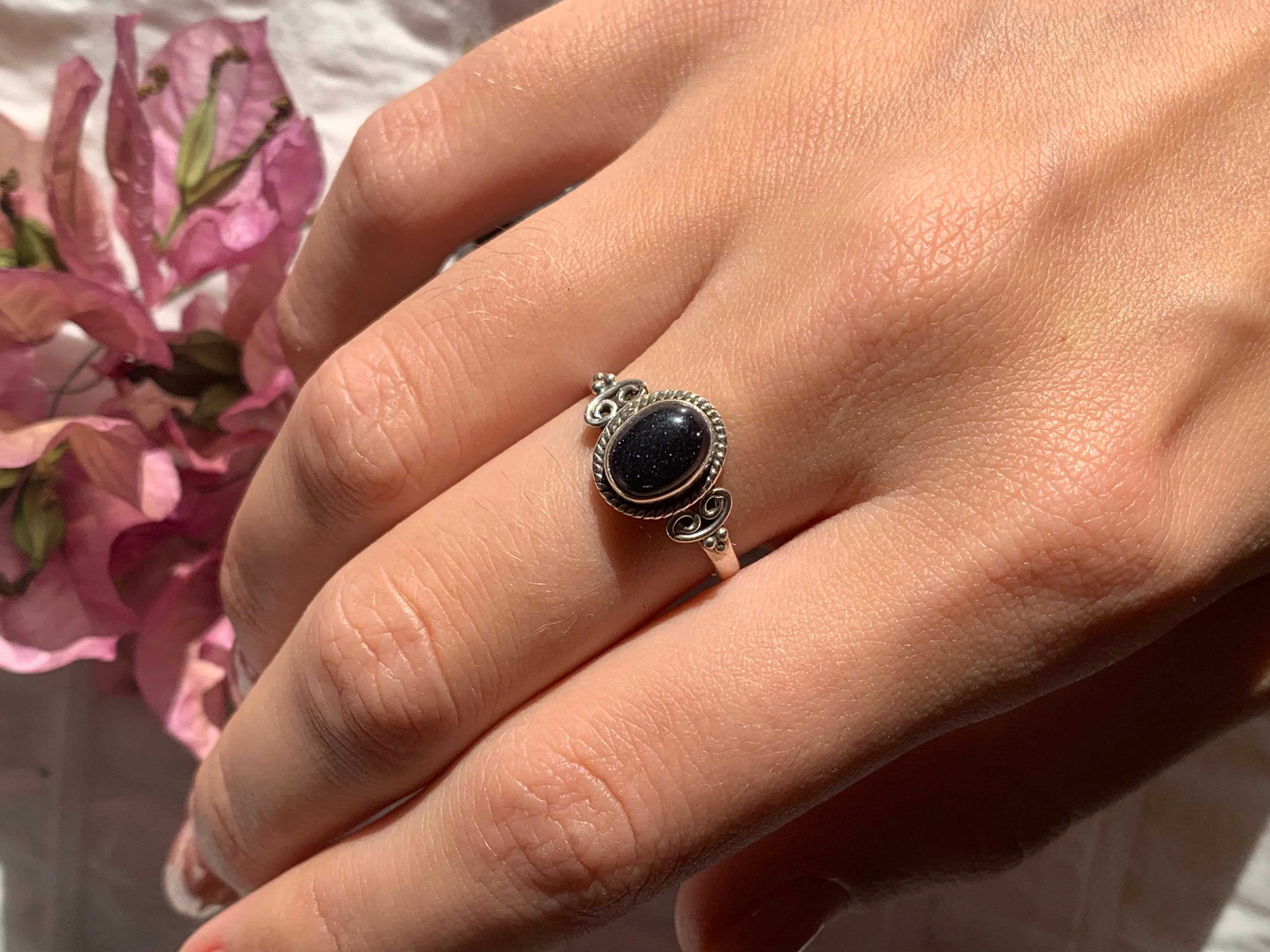 Midnight Goldstone Alta Ring